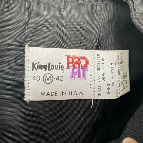 Vintage King Louie Bomber Jacket Paperworkers Spell Out Black Pro Fit M - Picture 5 of 8